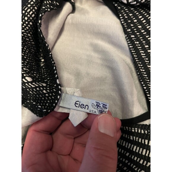 Eien Jumpsuit Womens Large Black White Geo Print Sleeveless Surplice Made USA - Picture 9 of 10